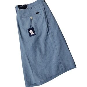 Faconnable Mens Light Blue Pleated Front Shorts Size 38 (38x10)  NWT